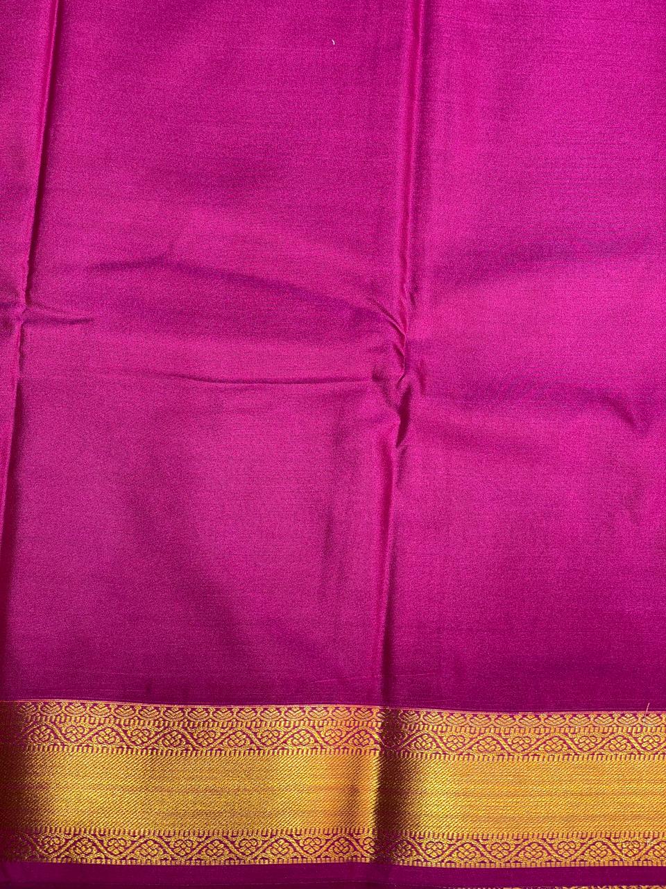 Brown and purple Kanchipuram Silk saree - PSE