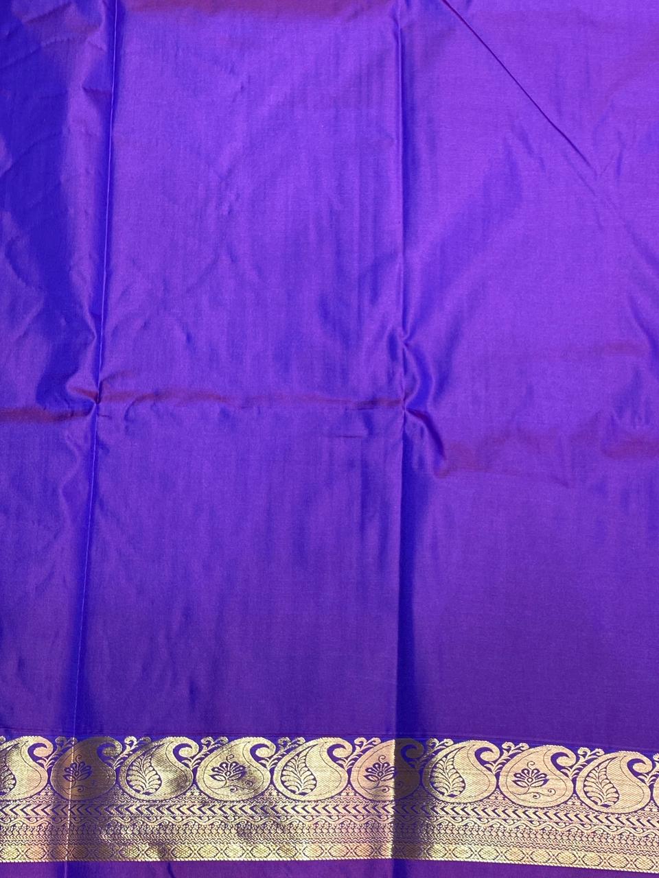 Red and violet Kanchipuram Silk saree - PSC