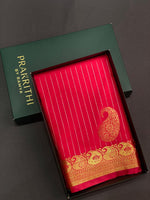Red and violet Kanchipuram Silk saree - PSC
