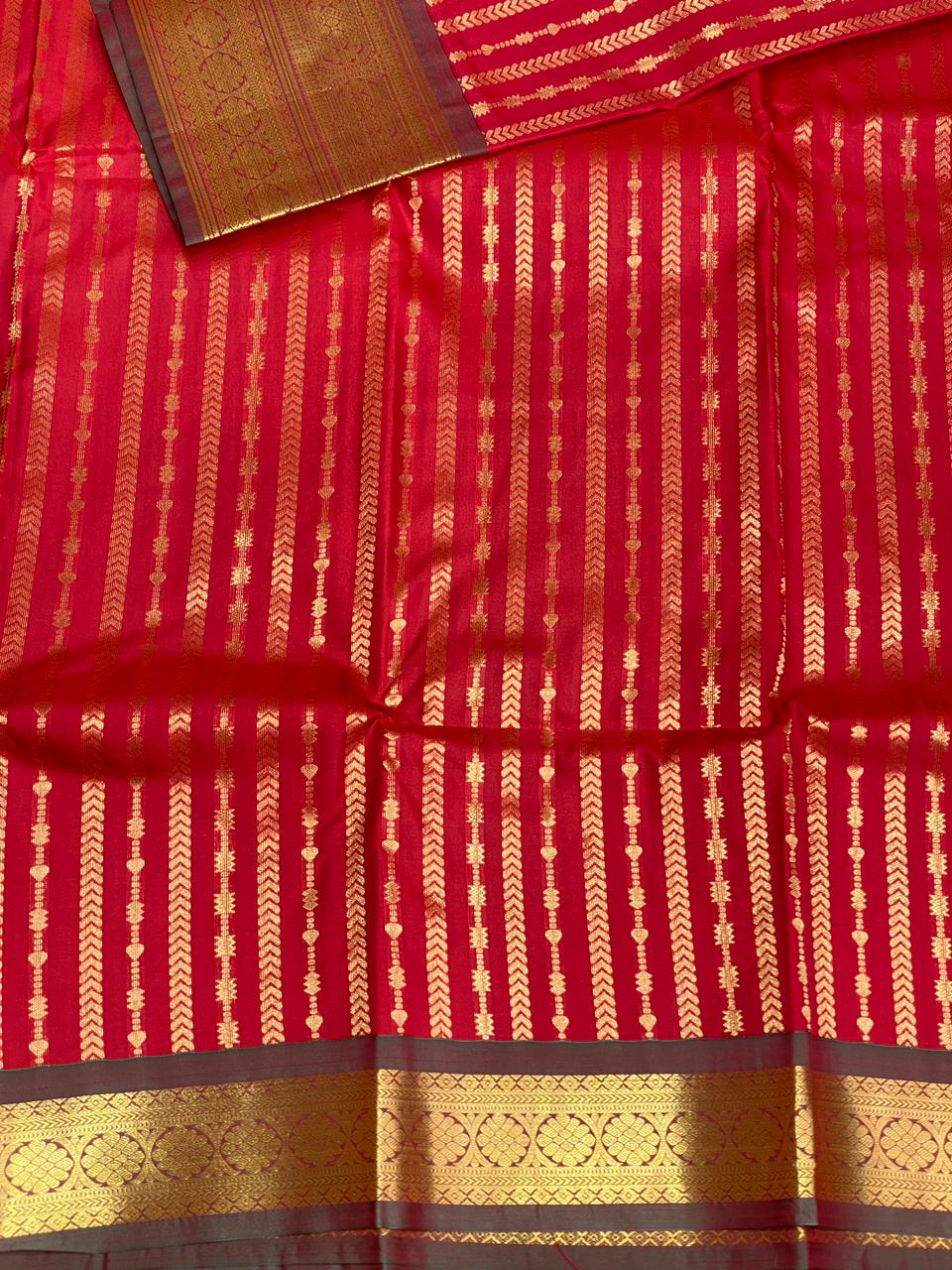 Maroon and green Kanchipuram Silk saree - PSB