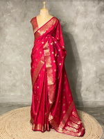 Dark maroon red Banarasi silk saree - PBSF