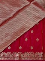 Dark maroon red Banarasi silk saree - PBSF