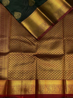 Dark green and maroon Kanchipuram Silk saree - PPSILKX