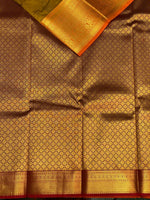 Yellowish olive green Kanchipuram Silk saree - PPSILKT