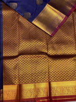 Navy blue and maroon Kanchipuram Silk saree - PPSILKR