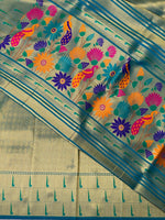 Peacock Green Tissue Kanchipuram saree - PTISSUE1