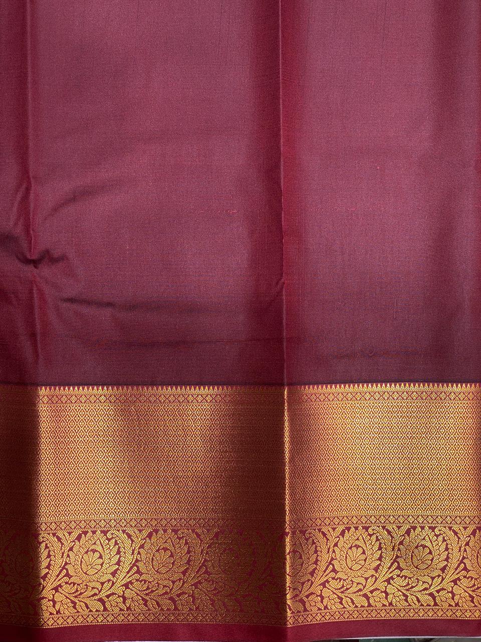 Parrot green and maroon Kanchipuram Silk saree - PPSILKc