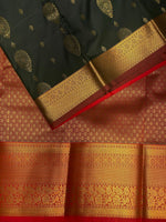 Dark Green and maroon Kanchipuram Silk saree - PPSILKe