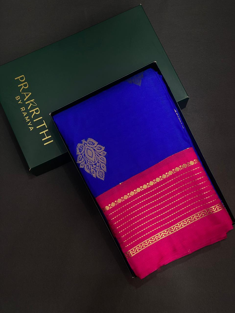 Royal blue and rani pinkKanchipuram Silk saree - PPSILKg