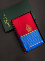 Red and blueKanchipuram Silk saree - PPSILKi