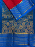 Red and blueKanchipuram Silk saree - PPSILKi