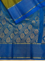 olive green and blueKanchipuram Silk saree - PPSILKk