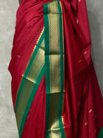 Maroon and green traditional kanchi silk saree - PSSMG