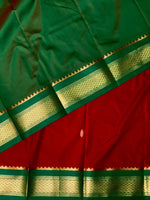 Maroon and green traditional kanchi silk saree - PSSMG