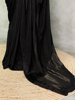 Black pure crepe Saree - PSG06