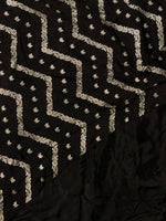 Black pure crepe Saree - PSG06