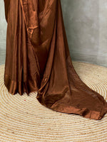 Brown pure crepe Saree - PSG07