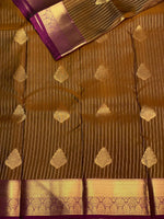Dark olive green purple Pure Kanchipuram Silk saree - PPSILK11