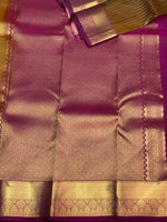 Dark olive green purple Pure Kanchipuram Silk saree - PPSILK11