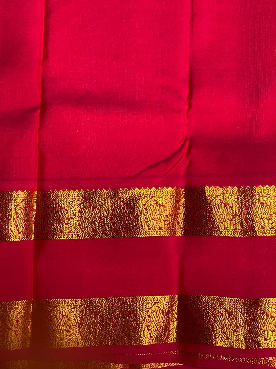 Yellow and magenta pure Kanchipuram Silk saree - PPSILK38