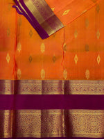 Yellow and purple pure Kanchipuram Silk saree - PPSILK38