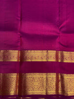 Yellow and purple pure Kanchipuram Silk saree - PPSILK38