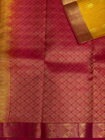 Yellow and magenta pure Kanchipuram Silk saree - PPSILK34