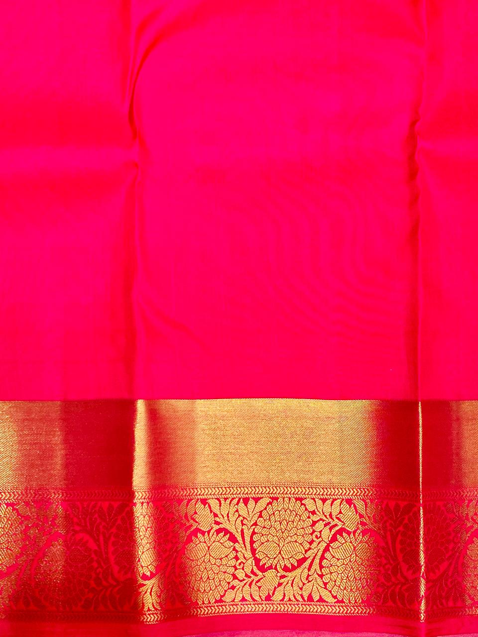 Pastal peach and magenta pure Kanchipuram Silk saree - PPSILK35