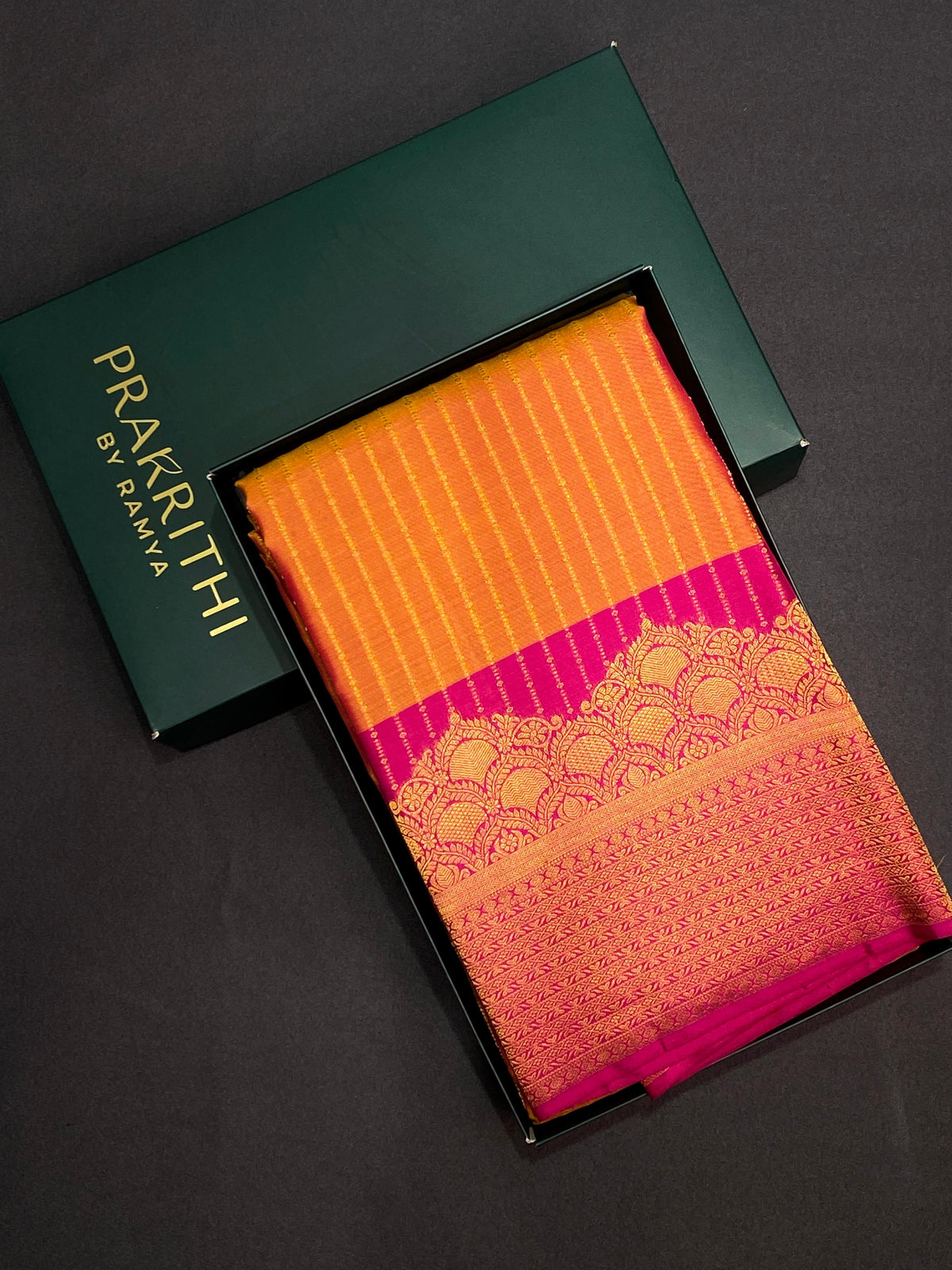 Yellow and magenta pure Kanchipuram Silk saree - PPSILK37
