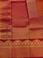Yellow and magenta pure Kanchipuram Silk saree - PPSILK37