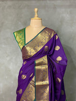 Violet and green kanchi silk saree - PSSPM