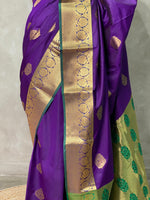 Violet and green kanchi silk saree - PSSPM
