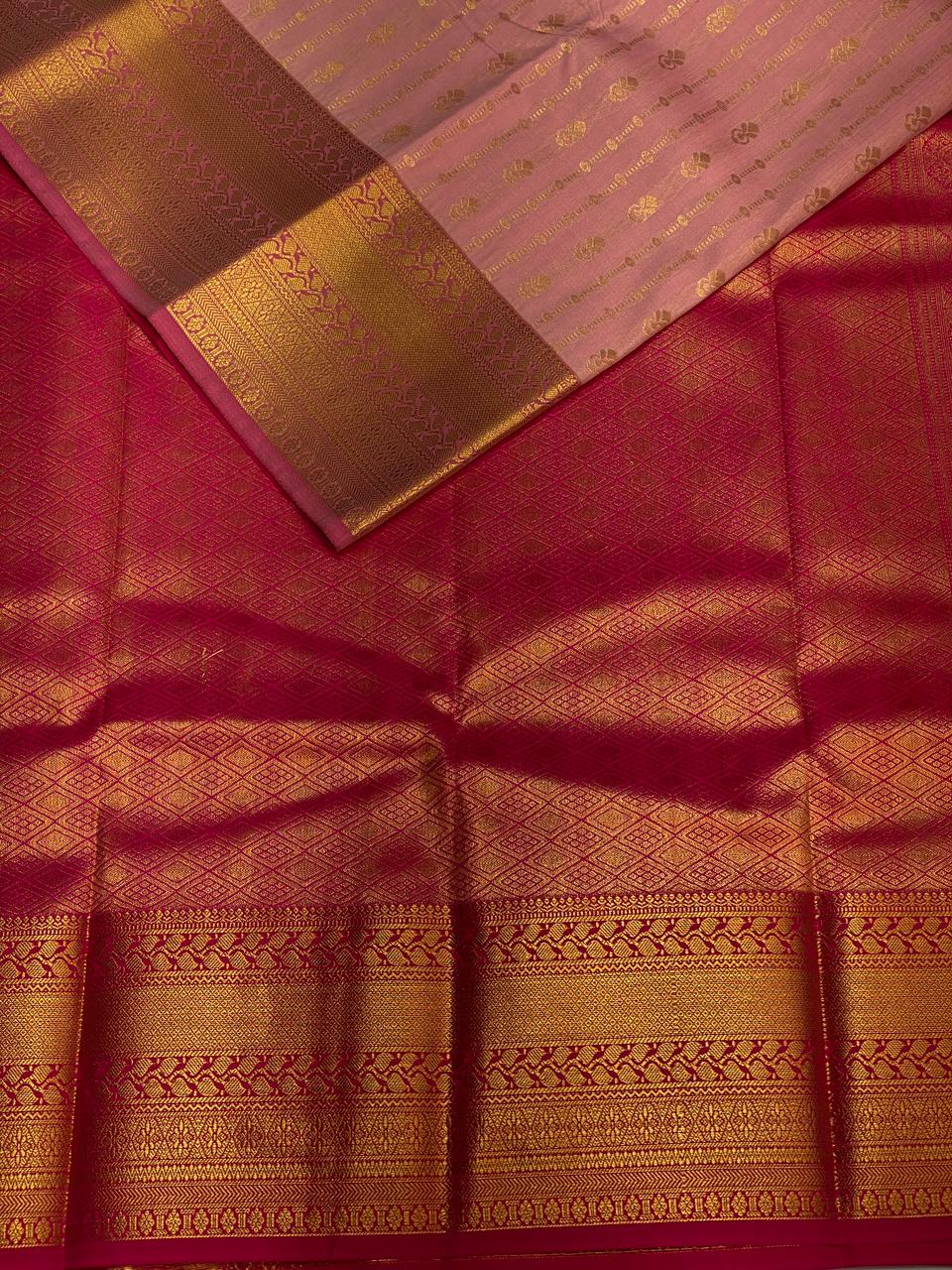 Pink and magenta kanchi silk saree - PSSPj