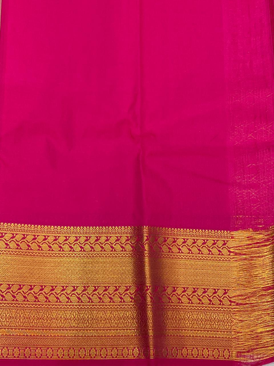 Pink and magenta kanchi silk saree - PSSPj