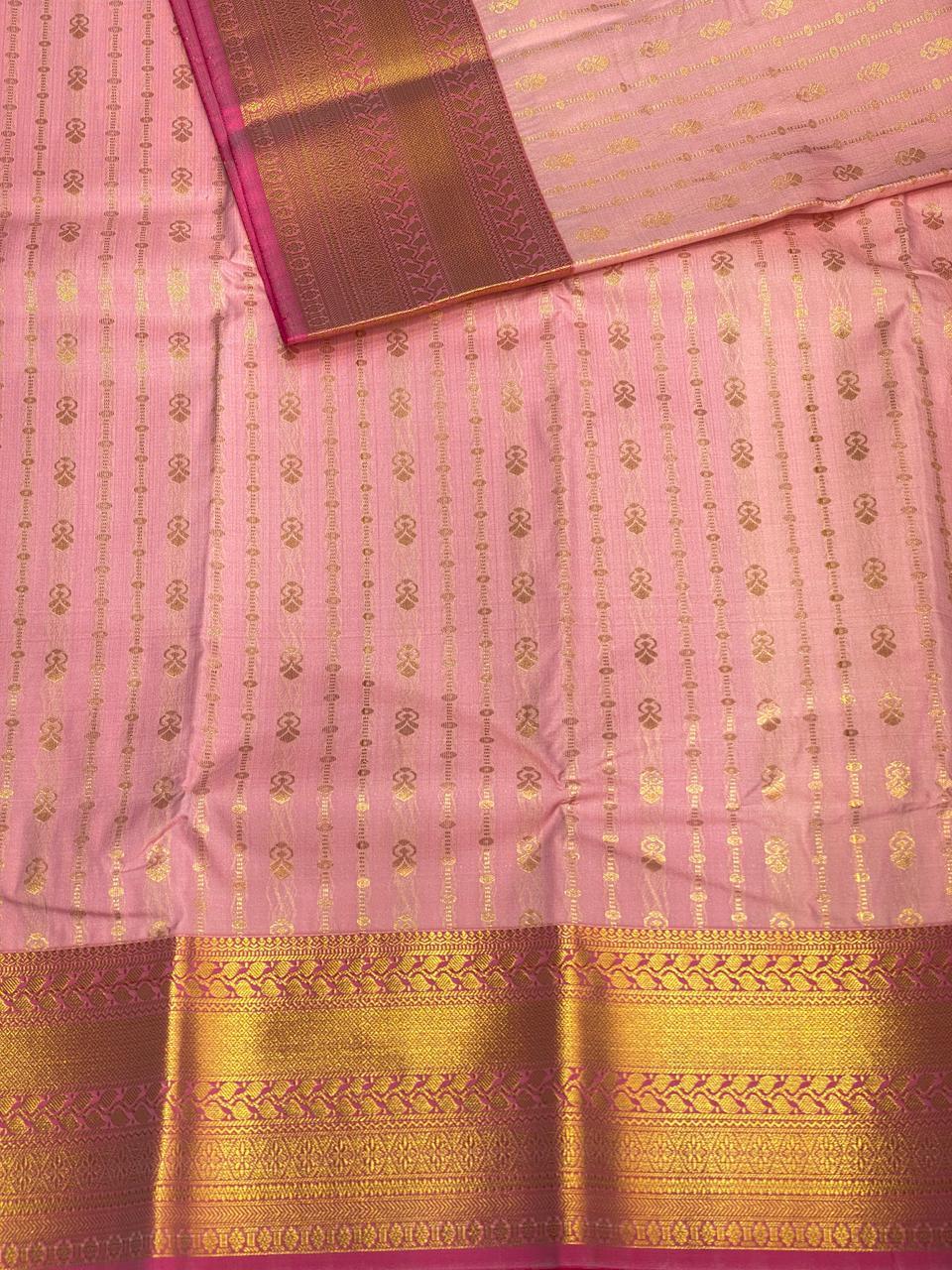 Pink and magenta kanchi silk saree - PSSPj