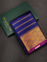 Blue and magenta kanchi silk saree - PSSPG