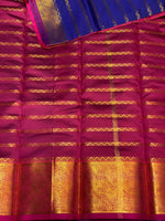 Blue and magenta kanchi silk saree - PSSPG