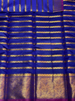 Blue and magenta kanchi silk saree - PSSPG