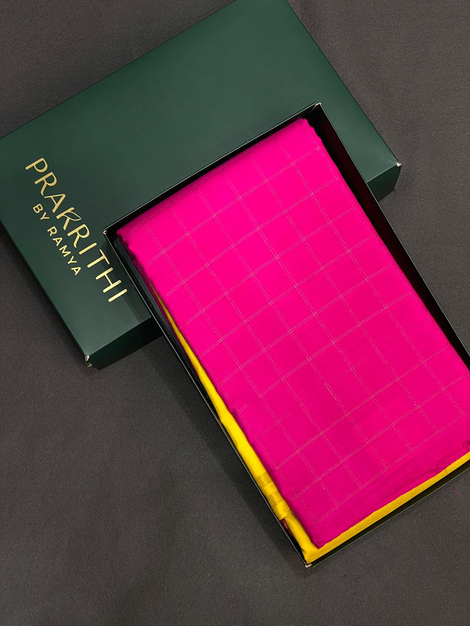 Magenta and yellow Pure Kanchipuram Silk saree - PPSILK15