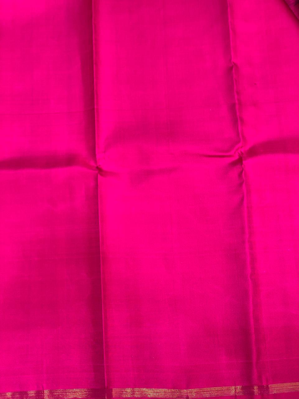 Magenta and yellow Pure Kanchipuram Silk saree - PPSILK15