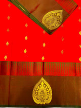 Red and Green Pure Kanchipuram soft Silk saree - PPSILK19