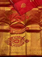 Maroon Pure organza Kanchipuram Silk saree - PPSILK20