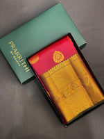 Maroon and green pure organza Kanchipuram Silk saree - PPSILK22