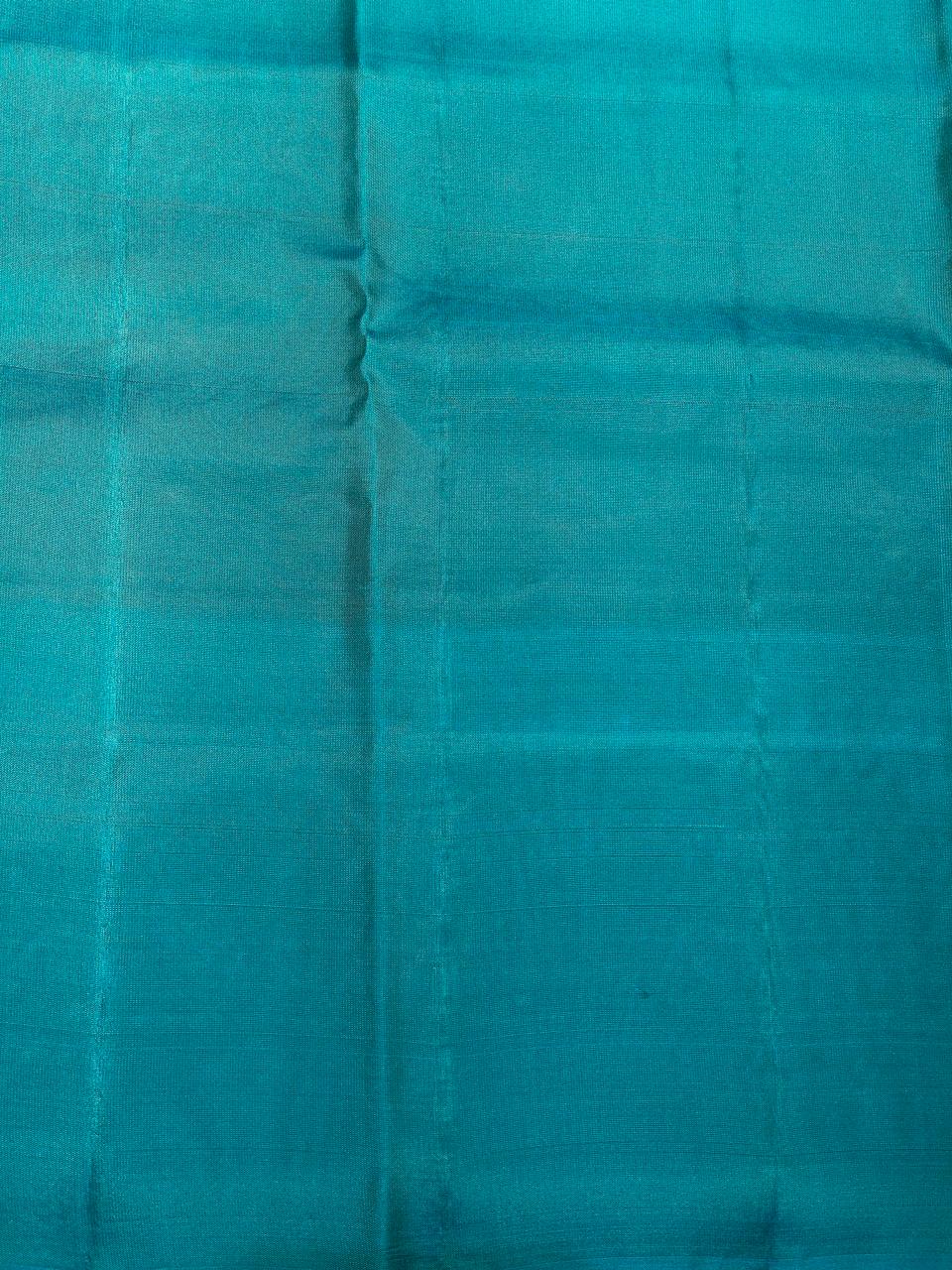 Orange and blue pure Kanchipuram Silk saree - PPSILK31
