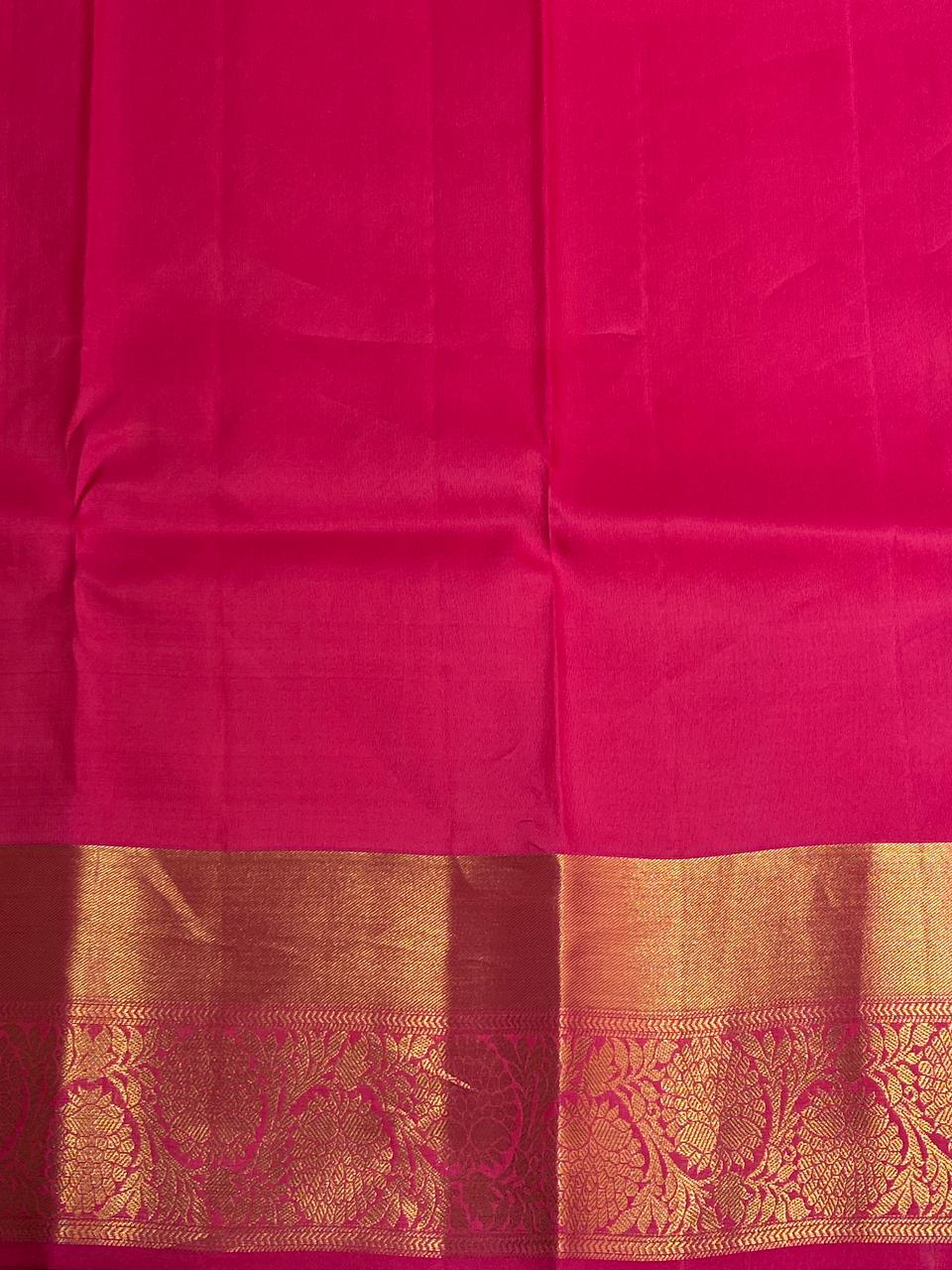 Orange and magenta pure Kanchipuram Silk saree - PPSILK32