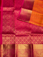 Orange and magenta pure Kanchipuram Silk saree - PPSILK32
