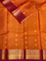 Orange and magenta pure Kanchipuram Silk saree - PPSILK33