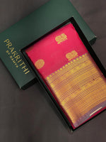 Magenta and grey pure organza Kanchipuram Silk saree - PPSILK23