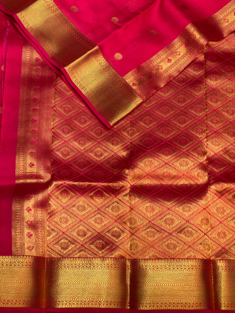 Magenta pure organza Kanchipuram Silk saree - PPSILK24