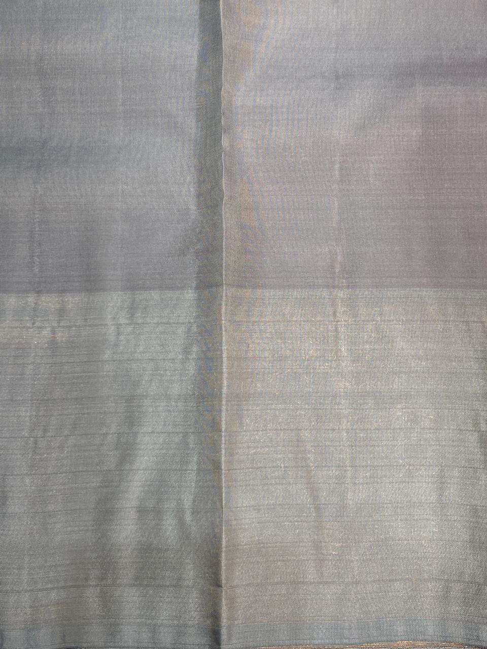 Pink and Grey pure Kanchipuram soft Silk saree - PPSILK26